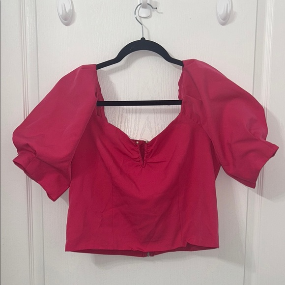 Tops - Elegant Pink Puff Sleeve Top